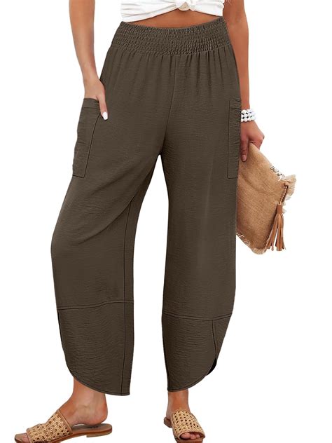 ANRABESS Womens Wide Leg Palazzo Capri Pants 2026 Summer Casual Loose High Waisted Lounge Flowy ...
