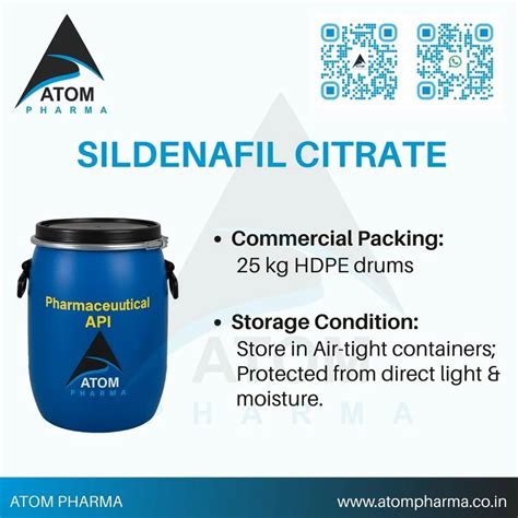 Sildenafil Citrate API Powder (≥99% Purity) - BP Grade, 25 kg at ₹ 1700 ...