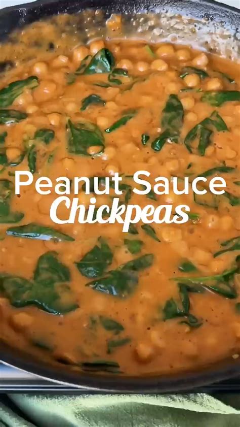 Creamy peanut chickpeas: easy high protein recipe