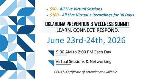 Oklahoma Prevention & Wellness Summit, Online event, Edmond, Oklahoma ...