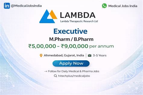 Lambda Therapeutic Hiring Executive in Ahmedabad – CRO Business ...