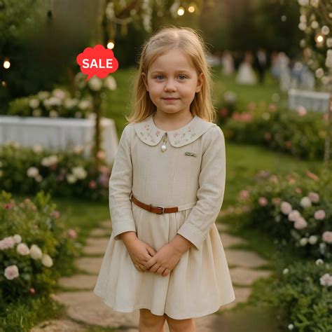 Cream Stylish Baby Girls Frock (Extra 10% OFF @ Checkout)