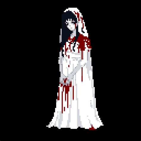 Bloody Bride's Tragic Stand: Ominous Figure in White