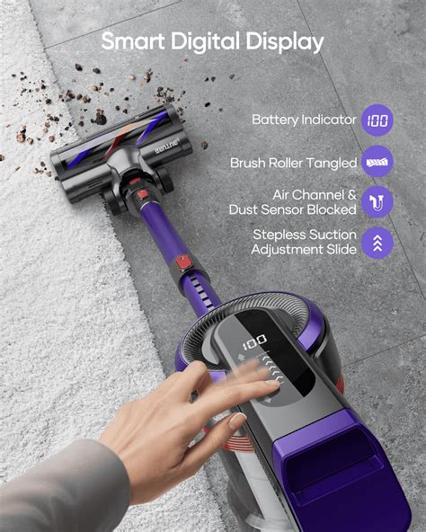 Buture Cordless Stick Vacuum Cleaner 55mins 450W 38Kpa with Touch ...