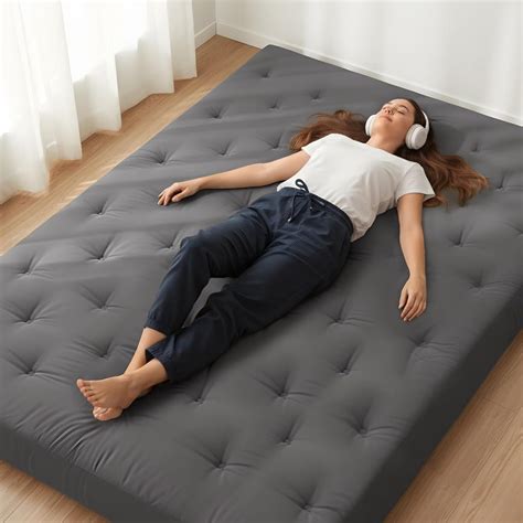 6-Inch Thick Full Size Japanese Floor Futon Mattress with 100% Cotton ...
