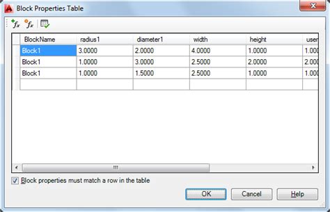 AutoCAD LT 2026 Help | About Using a Block Properties Table | Autodesk