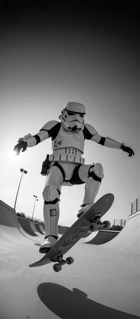 Stormtrooper Skateboarding At Skatepark Full HD iPhone Wallpaper