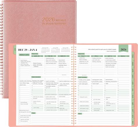 2026 Planner - 11.38'' x 8.74'', Weekly & Monthly Planner Notepad 2026 ...