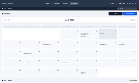 Birthday Calendar Printable