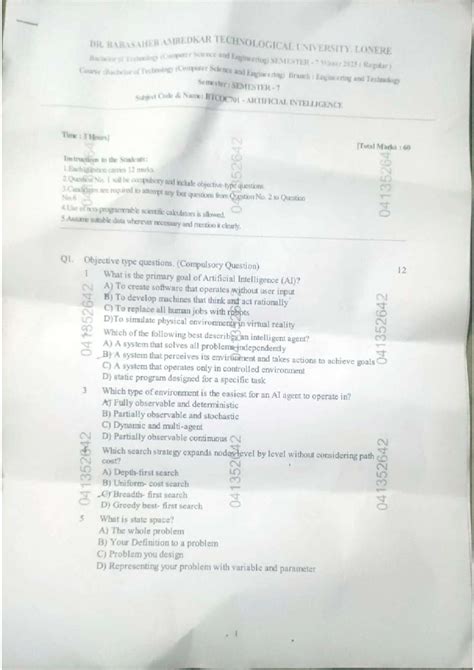 BTCOC701 Artificial Intelligence Midterm Exam 2025-2026 - Studocu