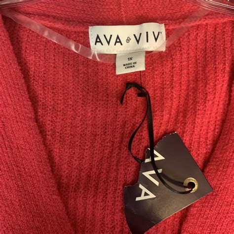 Ava & Viv Sweater Womens 1X Cardigan Rhinestone Buttons Ribbed Classic ...