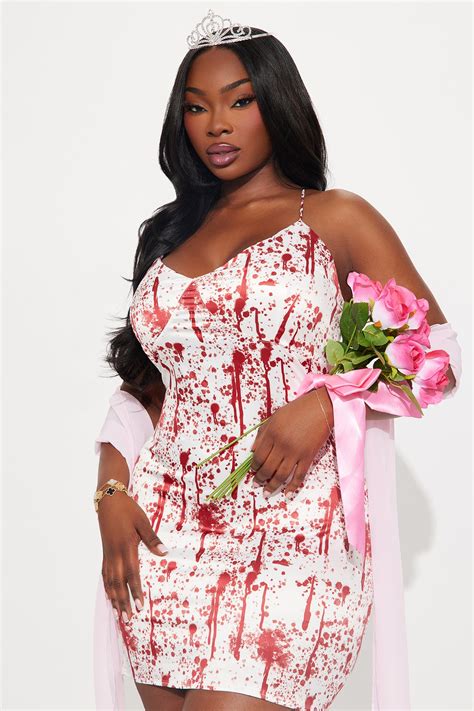 Scream Queen 4 Piece Costume Set - White/combo | Fashion Nova