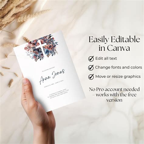 Catholic Mass Funeral Program Template, Obituary Booklet, Celebration ...