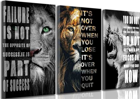 Amazon.com: 3 Pieces Office Inspirational Canvas Wall Art Modern ...