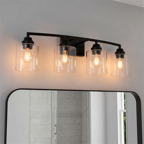 Shop Style Selections 4-Light Matte Black Transitional Vanity Light ...