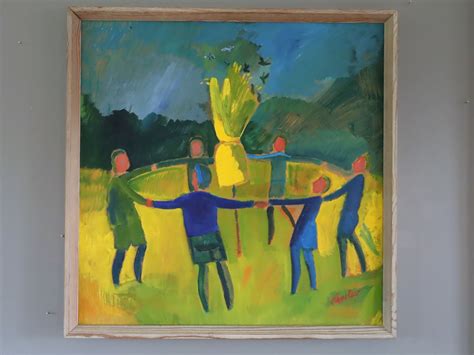 Circle Of Light Oil Painting, Mid 20th Century | Vinterior