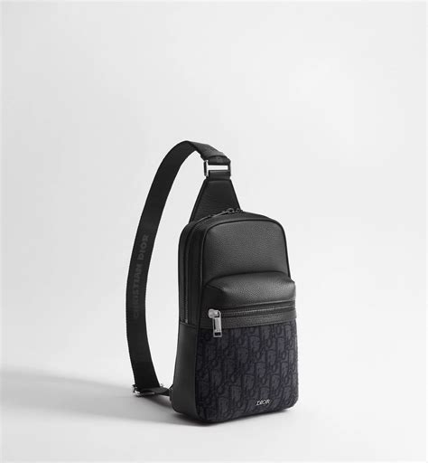 Rider 2.0 Sling Bag Black Dior Oblique Jacquard and Black Grained ...