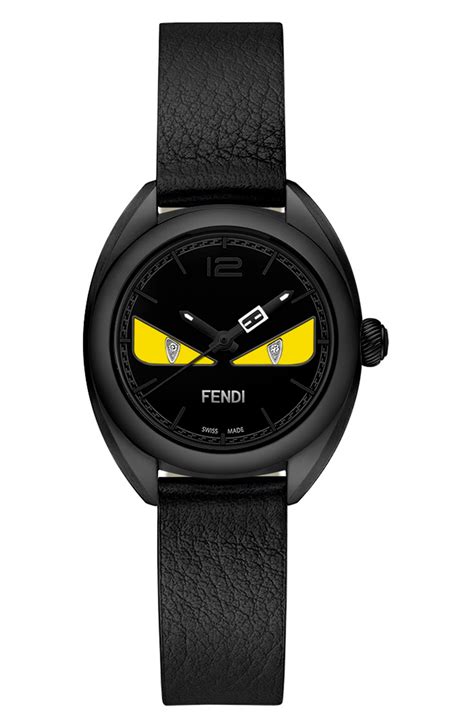 Fendi Momento Diamond Eye Bug Leather Strap Watch, 26mm | Nordstromrack