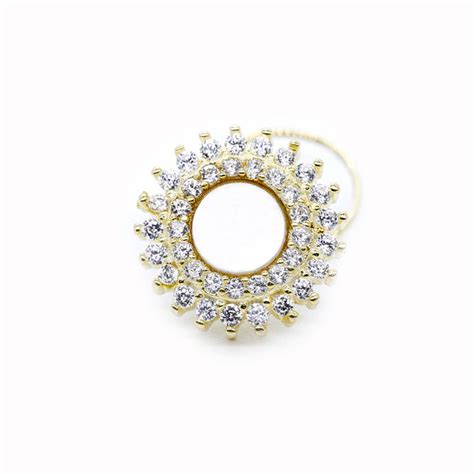 JSAJ 92.5 STERLING SILVER ZIRCONIA STONE WITH GOLD AND SILVER RODIUM P ...