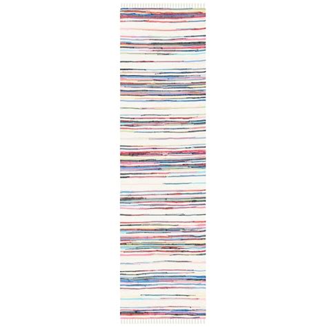 Safavieh Rag Rug 126 Ivory/Multi Contemporary 2ft-3in x 10ft Runner Rug ...