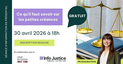 Séance dinformation "Ce quil faut savoir sur les petites créances ...