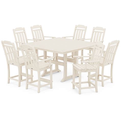 Polywood Cottage PWS1667-1-SA Cottage 9-Piece Square Counter Set with ...