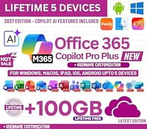 MS 365 Pro Plus with Copilot AI | Latest Release | (upto 5 Devices ...