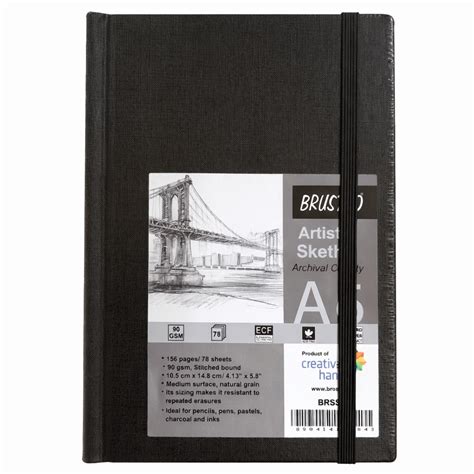 BRUSTRO, Sketch Book - Artist Drawing | Stitch Bound | A6 | 156 Pg | 9 ...
