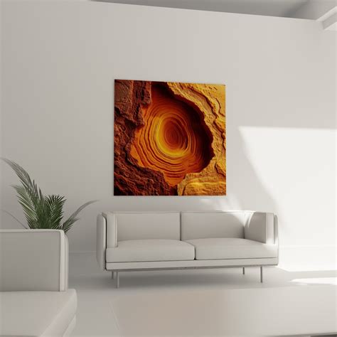 Orange Spiral Geological Wall Art - Feng shui Northeast Earth