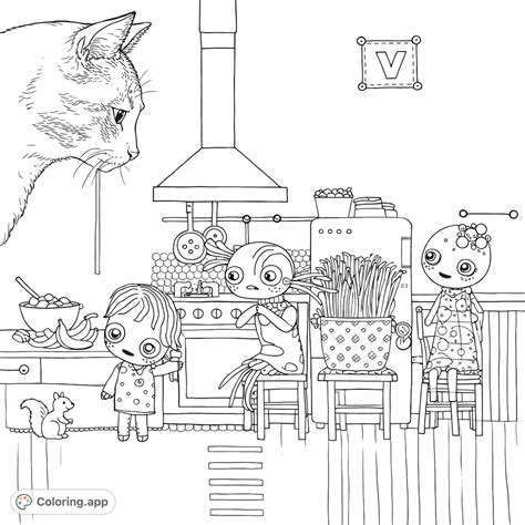 Whimsical Kitchen Companions - Coloring.app