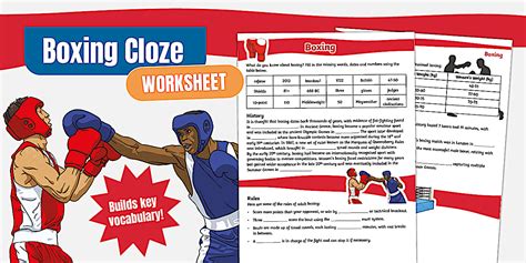 Boxing Cloze Worksheet