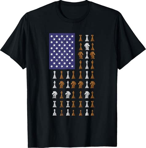 Chess Player American Flag Board Game Sports Lovers T-Shirt Unisex Full ...