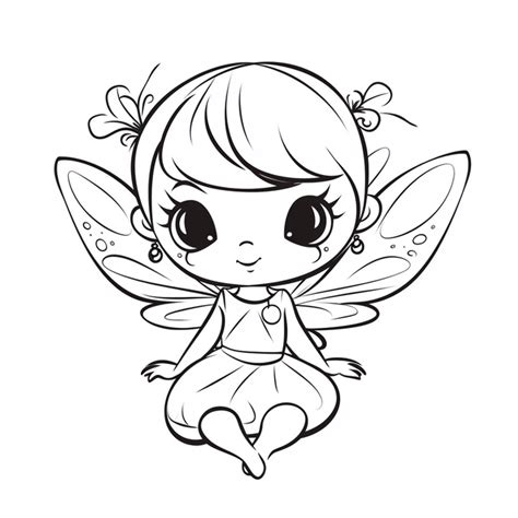 Cartoon Fairy Outline PNG Transparent Images Free Download | Vector ...