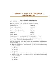 Advanced Financial Management: NPV & Mutual Fund Scenarios | Course Hero