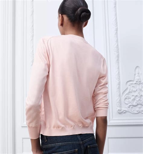 Cardigan Pink Silk Knit and Ecru Lace | DIOR