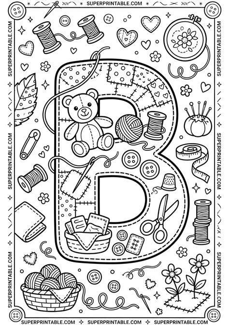 Sewing & Crafting Alphabet Coloring Pages (Free Printable PDF ...