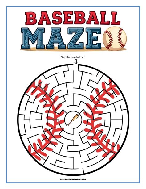 Print Baseball Maze - Free Printable