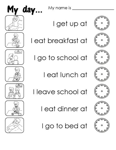 the worksheet for telling children to read and practice their time in ...