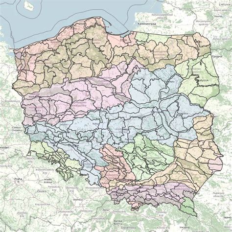 Krainy geograficzne Polski - mapa interaktywna