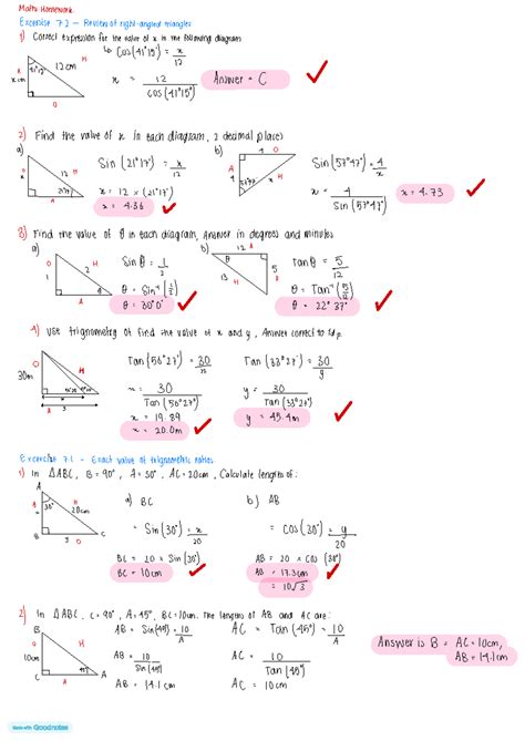 Maths Homework - Year 11 Trigonometry Exercises - Studocu