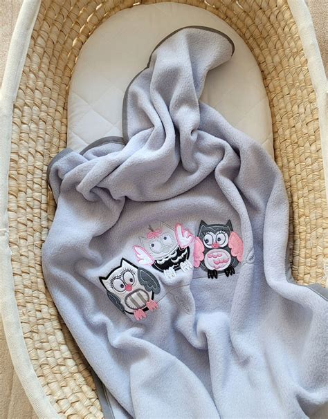 My Sweet Baby kocyk polarowy Sowy Bigi Zibi & Adele szaro-różowy 70x100cm ...