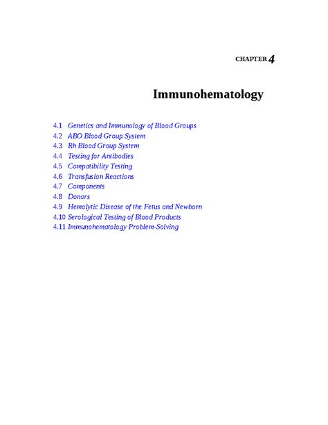 CHAPTER Immunohematology: Genetics, Blood Groups, and Testing (HARR 5th ed) - Studocu