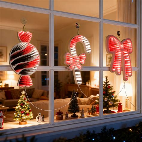 Beatineon 4-Piece Double Sided Christmas Infinity Light Set, Indoor Decor