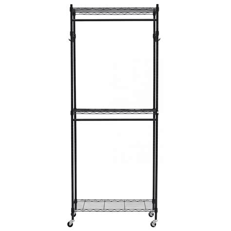 edx Heavy Duty Rolling Garment Rack, 23.6 Inch Black Metal Clothes Rack ...