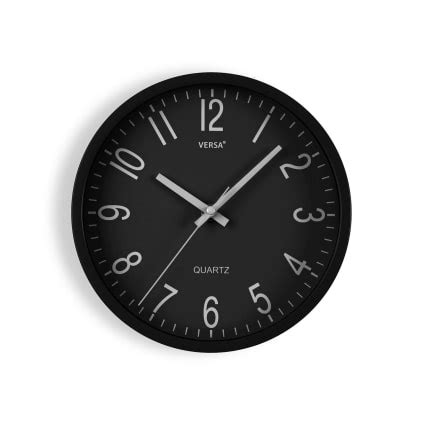Reloj de pared en polipropileno negro Raven | Maisons du Monde
