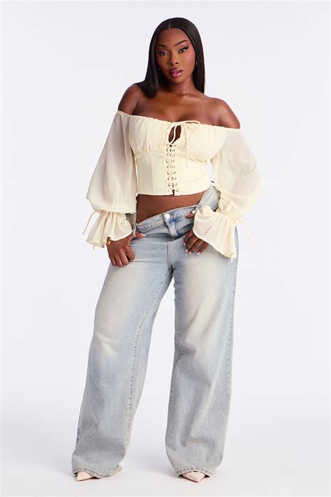 Shore Line Off Shoulder Chiffon Top - Butter Yellow | Fashion Nova