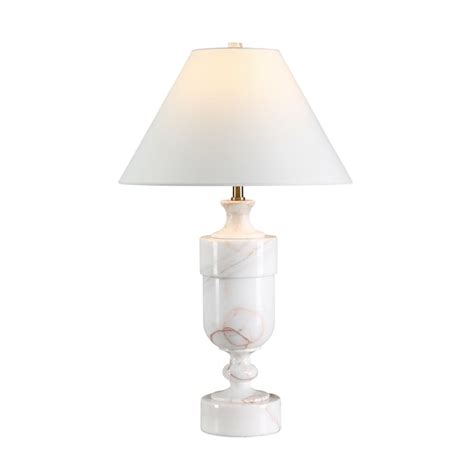 Renwil Katn 26 in Tall White Botochino Marble Table Lamp with Tapered ...
