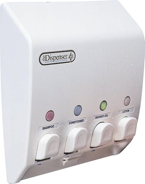 Classic Shower Dispenser 4 Chamber, Wall Mount Shampoo and Soap for Bathroom Hotel Body Wash, No ...