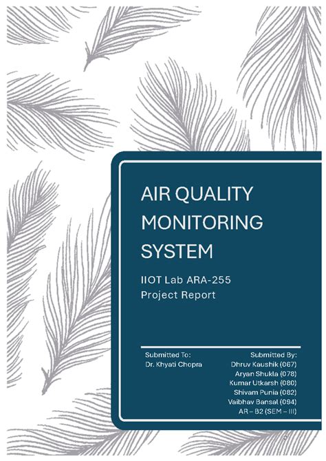 AIR QUALITY MONITORING SYSTEM IIOT Lab Project Report (AQMS) - Studocu
