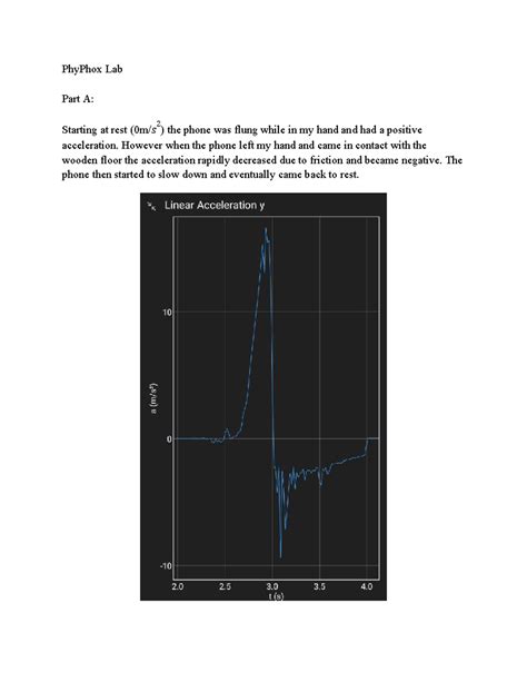 Physics 1300: PhyPhox Lab Part A - Acceleration Analysis - Studocu